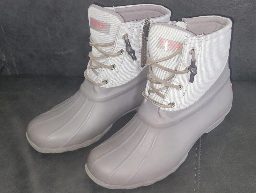 Sperry Top Sider Duck Boots Womens 8 Saltwater Duck Rain STS84383 Gray| Outdoors